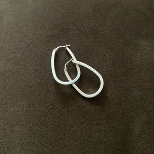 925 silver oval hoop earrings